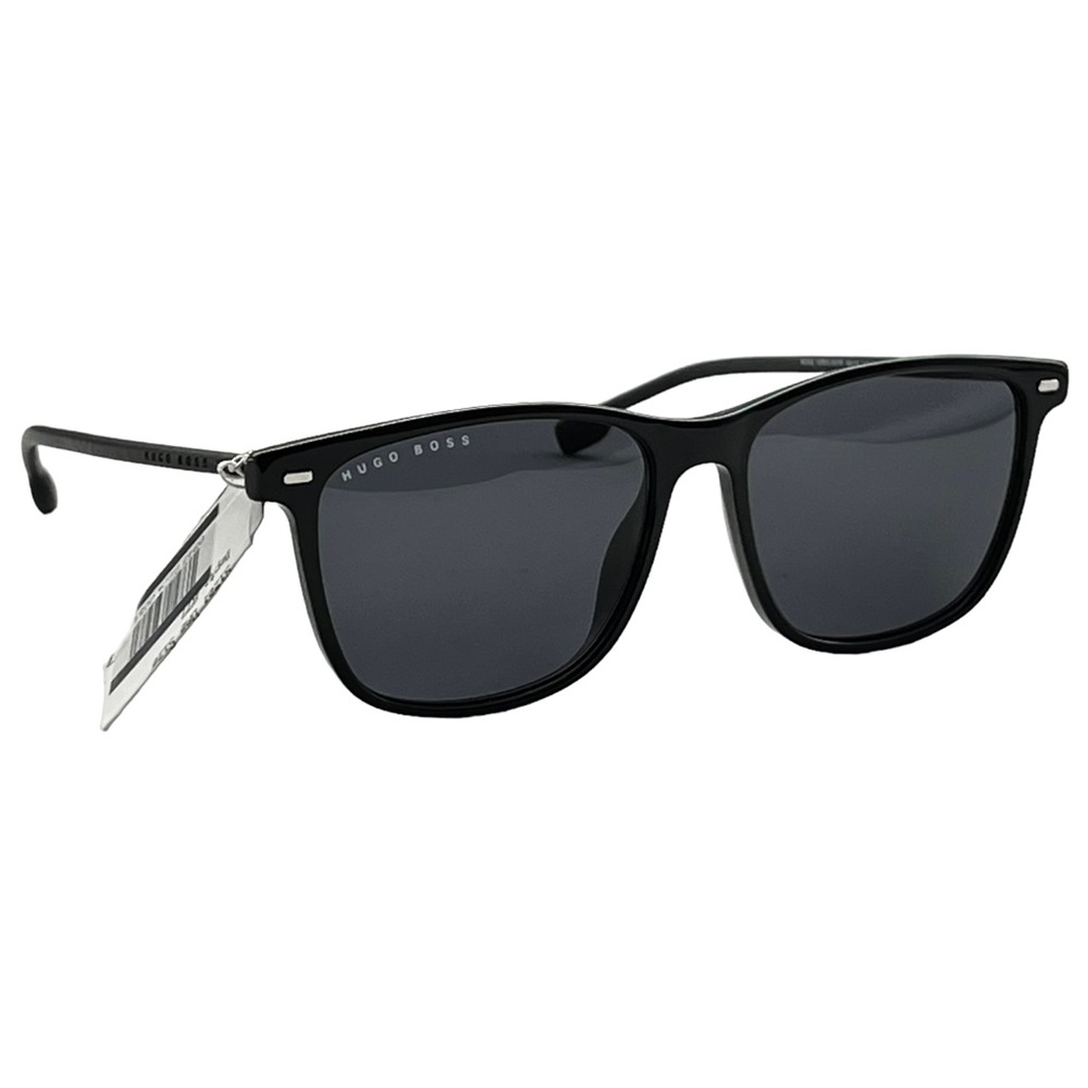 BOSS Hugo Boss Black/Gray Soft Square Polarized Unisex Sunglasses NWT - Picture 4 of 13